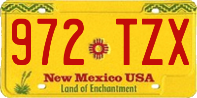 NM license plate 972TZX