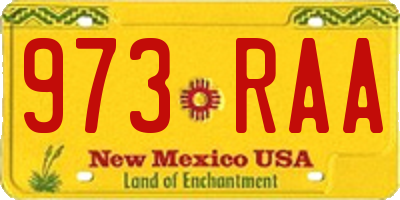 NM license plate 973RAA