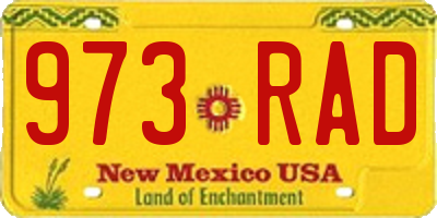 NM license plate 973RAD