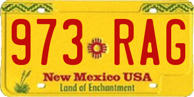 NM license plate 973RAG