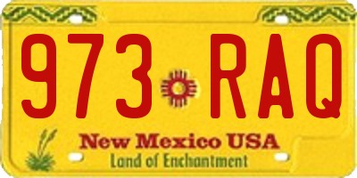 NM license plate 973RAQ