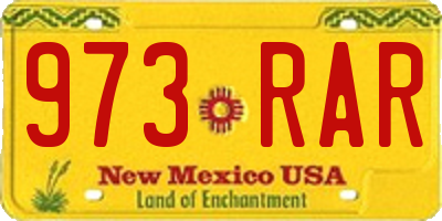 NM license plate 973RAR