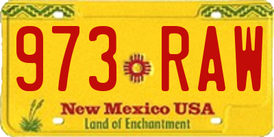 NM license plate 973RAW