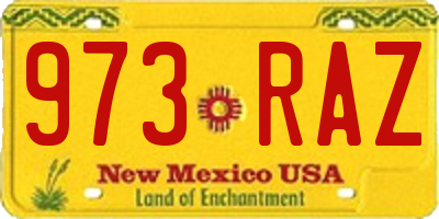 NM license plate 973RAZ