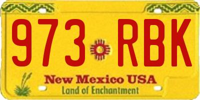 NM license plate 973RBK