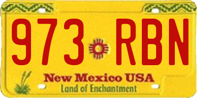 NM license plate 973RBN