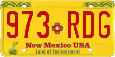 NM license plate 973RDG