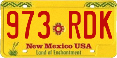 NM license plate 973RDK