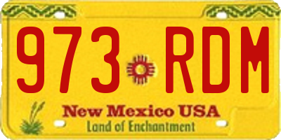 NM license plate 973RDM