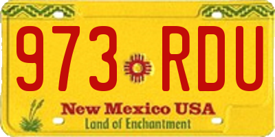 NM license plate 973RDU