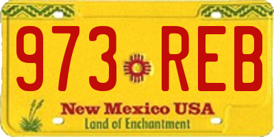 NM license plate 973REB