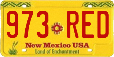 NM license plate 973RED