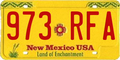 NM license plate 973RFA