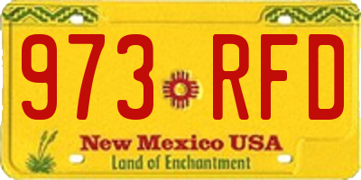 NM license plate 973RFD