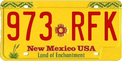 NM license plate 973RFK