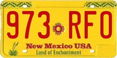 NM license plate 973RFO