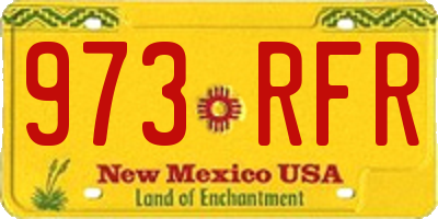 NM license plate 973RFR