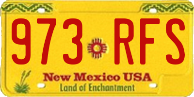 NM license plate 973RFS