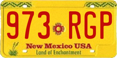 NM license plate 973RGP
