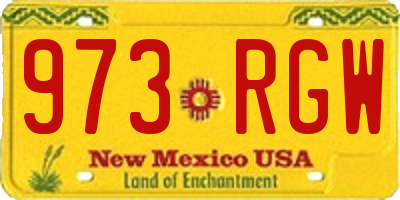 NM license plate 973RGW