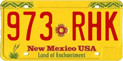 NM license plate 973RHK