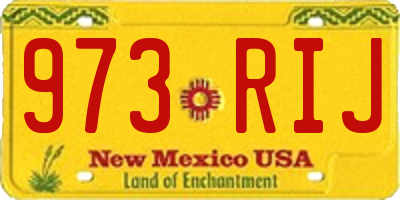 NM license plate 973RIJ