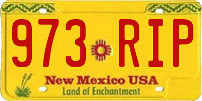 NM license plate 973RIP