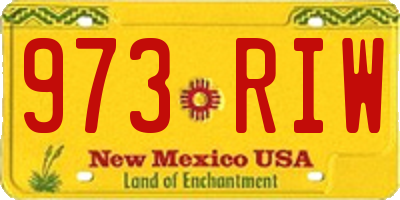 NM license plate 973RIW