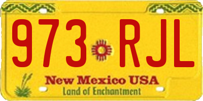 NM license plate 973RJL