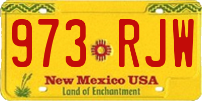 NM license plate 973RJW