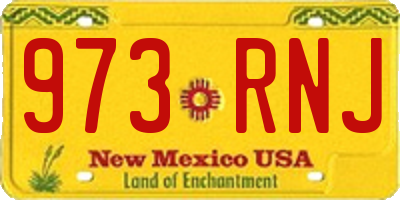 NM license plate 973RNJ