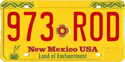 NM license plate 973ROD