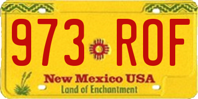 NM license plate 973ROF