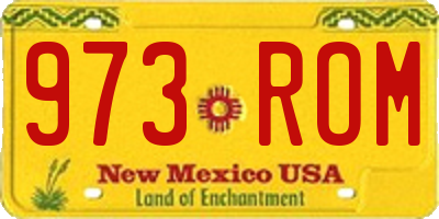 NM license plate 973ROM