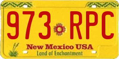 NM license plate 973RPC