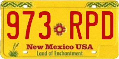 NM license plate 973RPD