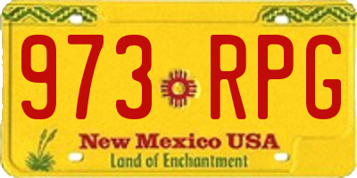 NM license plate 973RPG
