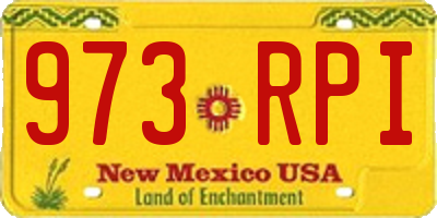 NM license plate 973RPI