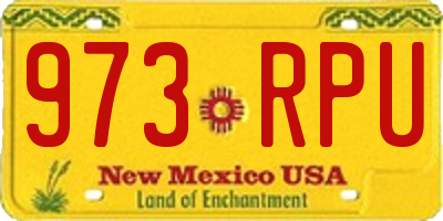 NM license plate 973RPU