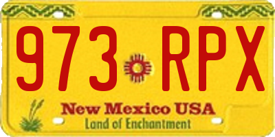 NM license plate 973RPX