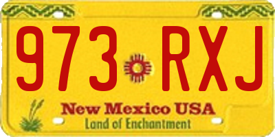 NM license plate 973RXJ