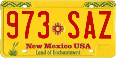 NM license plate 973SAZ