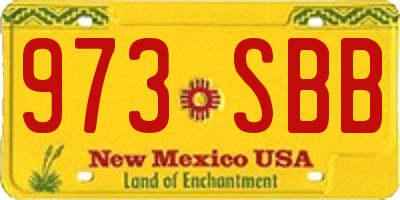 NM license plate 973SBB