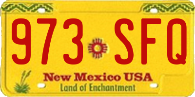NM license plate 973SFQ