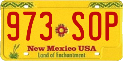 NM license plate 973SOP