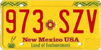 NM license plate 973SZV