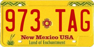 NM license plate 973TAG