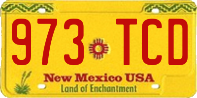 NM license plate 973TCD