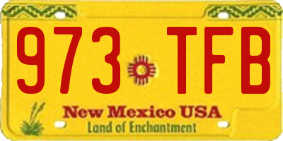 NM license plate 973TFB
