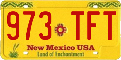 NM license plate 973TFT